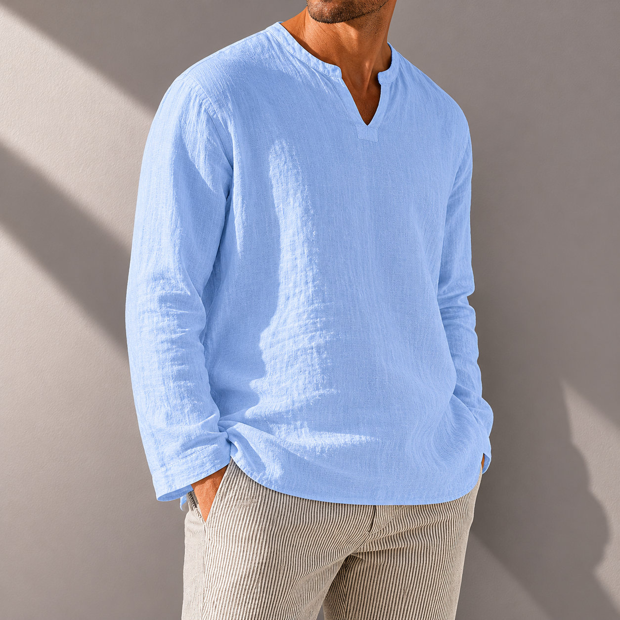 Luca Cotton Linen Long Sleeve Shirt