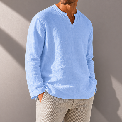 Luca Cotton Linen Long Sleeve Shirt