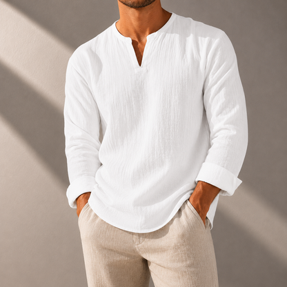 Luca Cotton Linen Long Sleeve Shirt