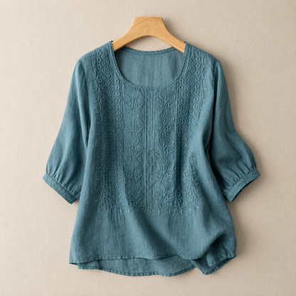 Aveline Embroidered Cotton Blouse