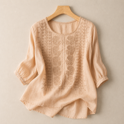 Aveline Embroidered Cotton Blouse
