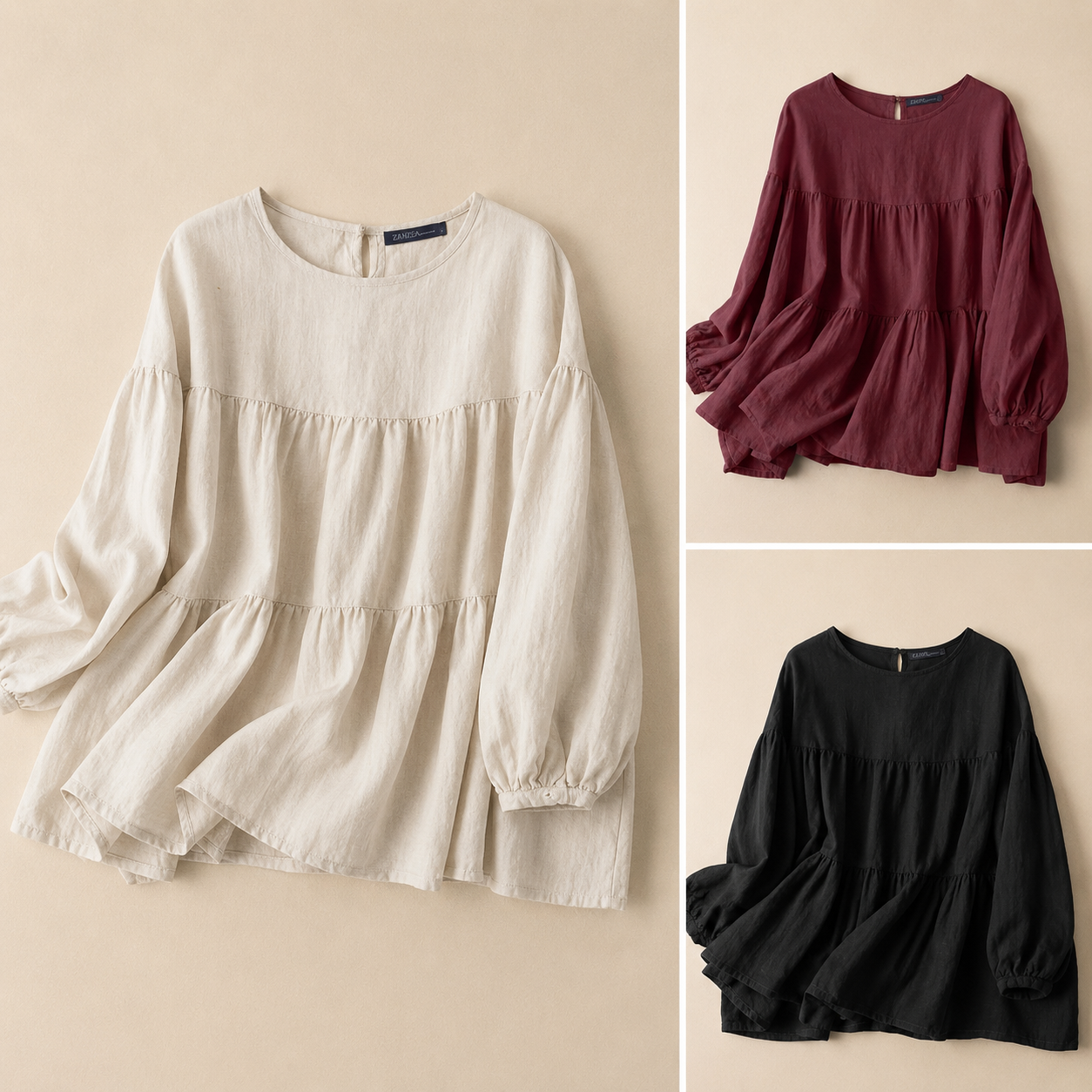 Isla Tiered Linen Blouse
