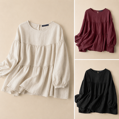 Isla Tiered Linen Blouse