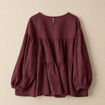 Isla Tiered Linen Blouse