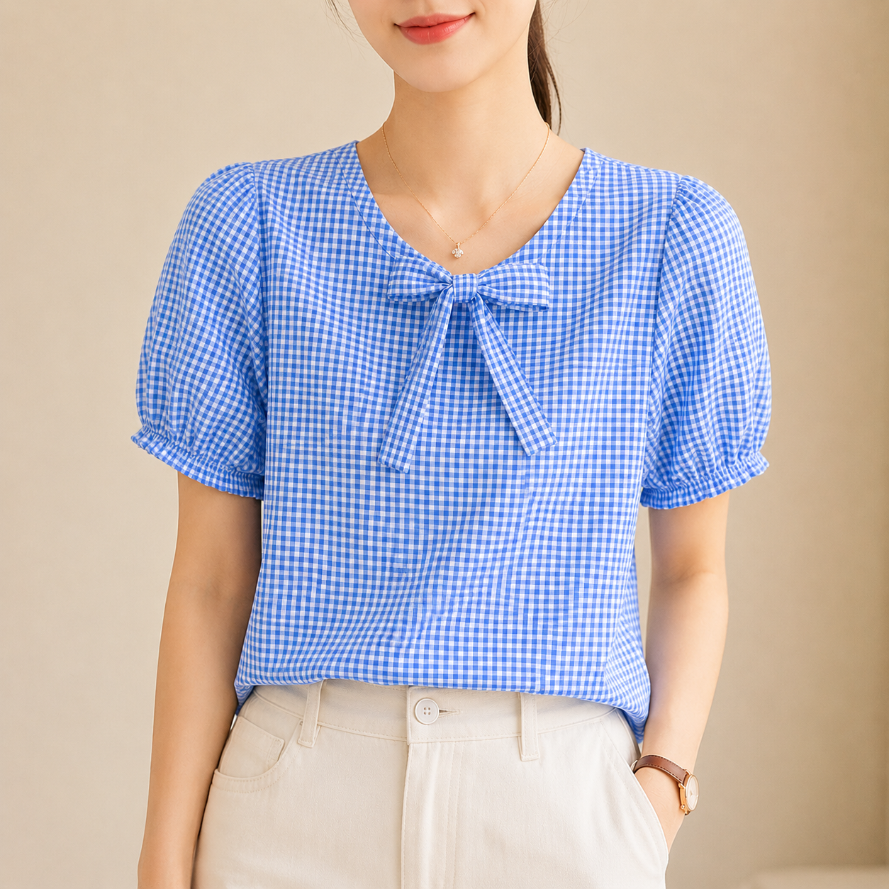 Clara Bow Gingham Blouse