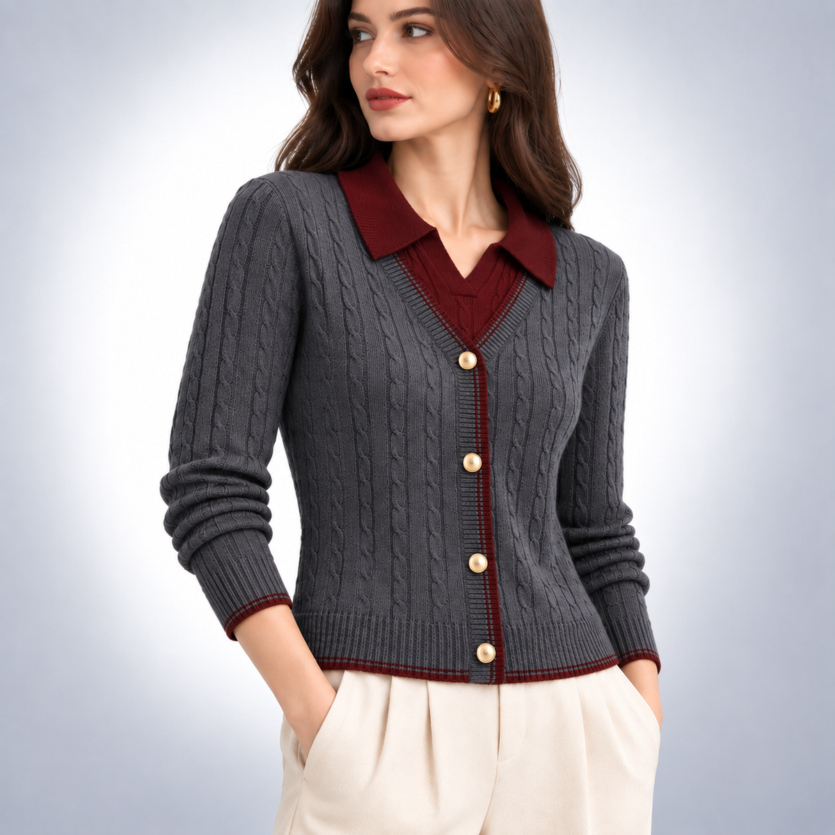 Hollis Layered Knit Cardigan