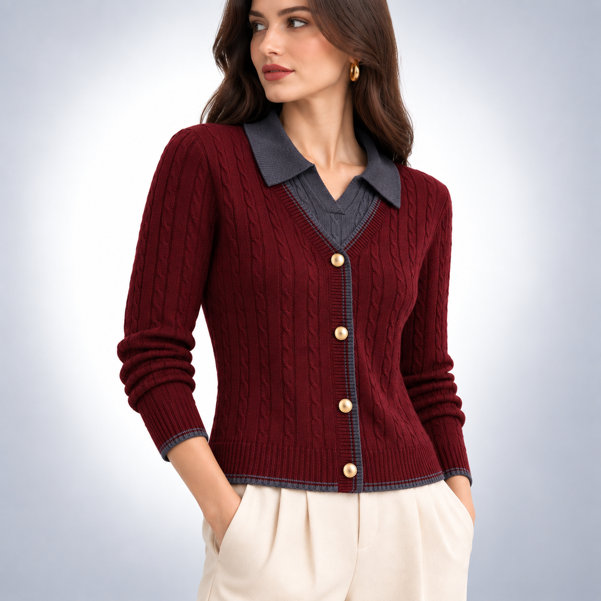Hollis Layered Knit Cardigan