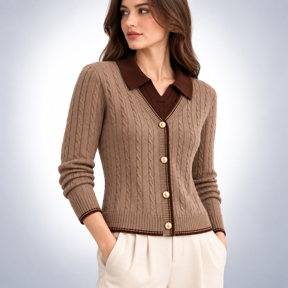 Hollis Layered Knit Cardigan