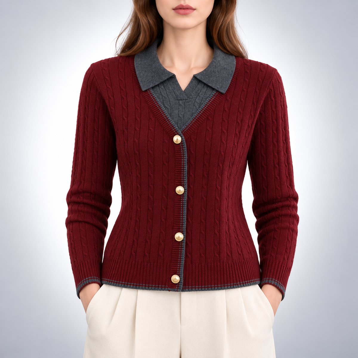 Hollis Layered Knit Cardigan