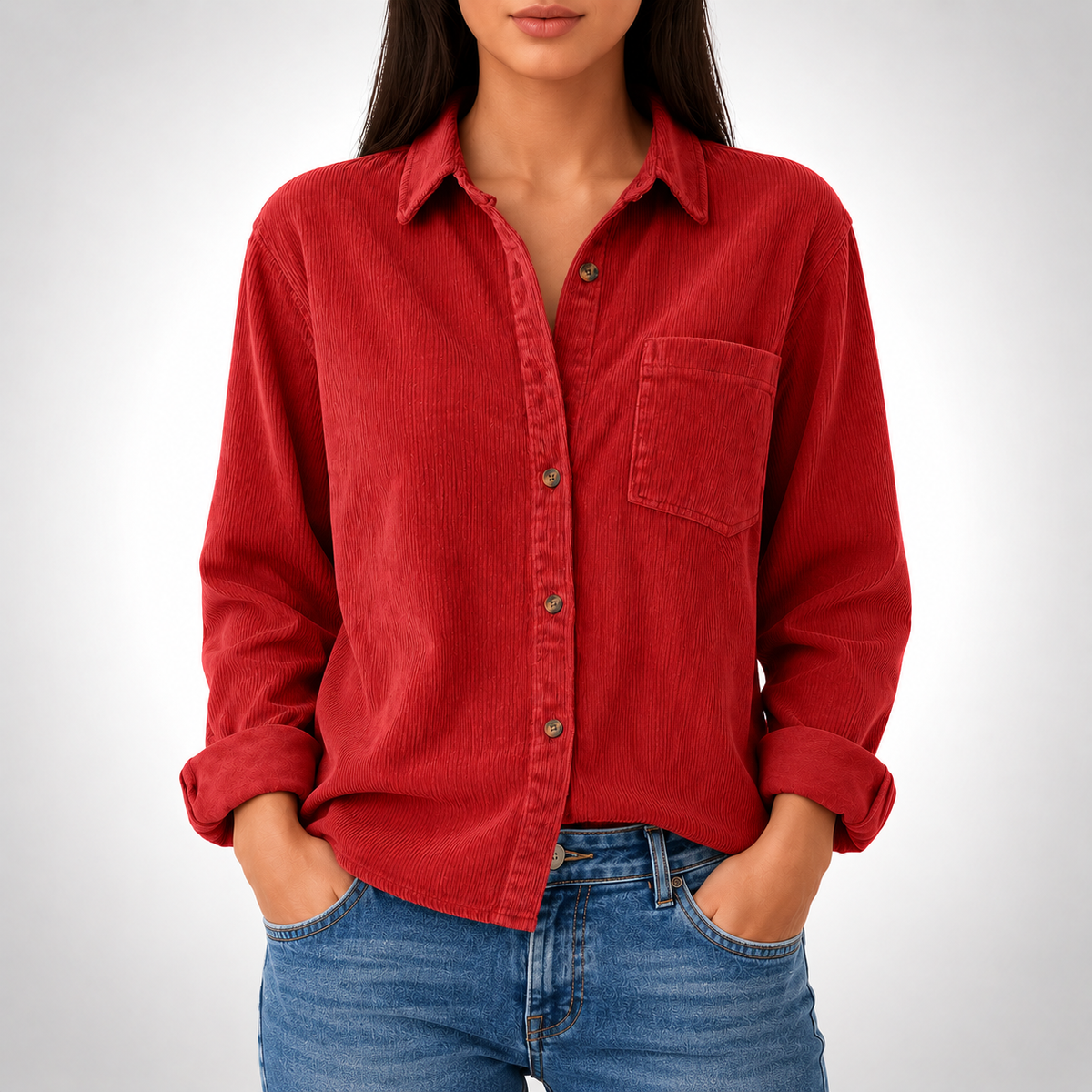 Ava Long Sleeve Corduroy Shirt