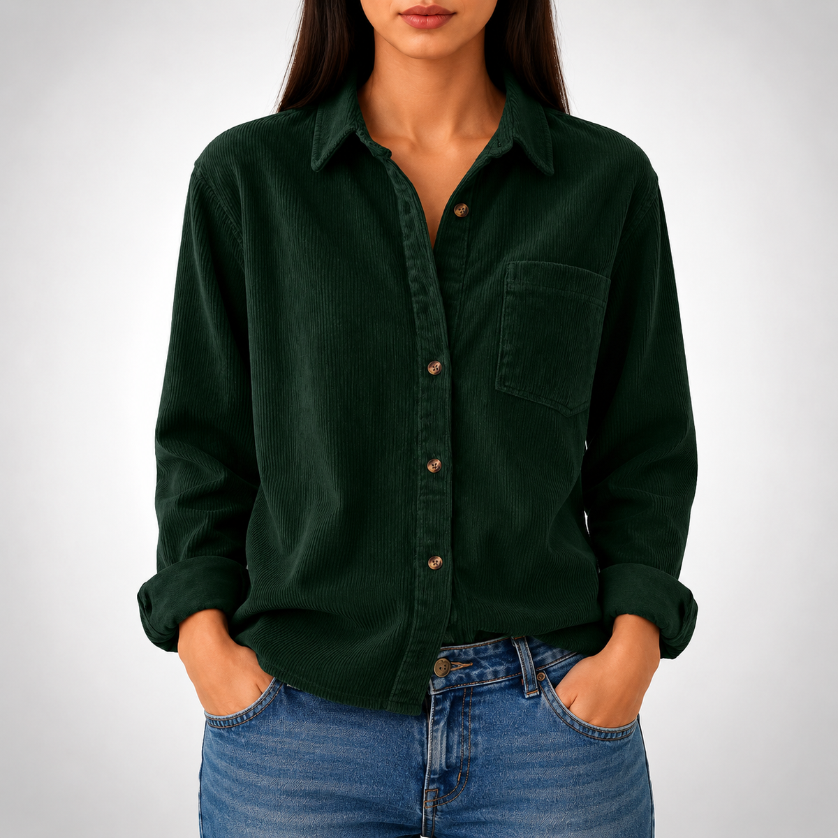 Ava Long Sleeve Corduroy Shirt