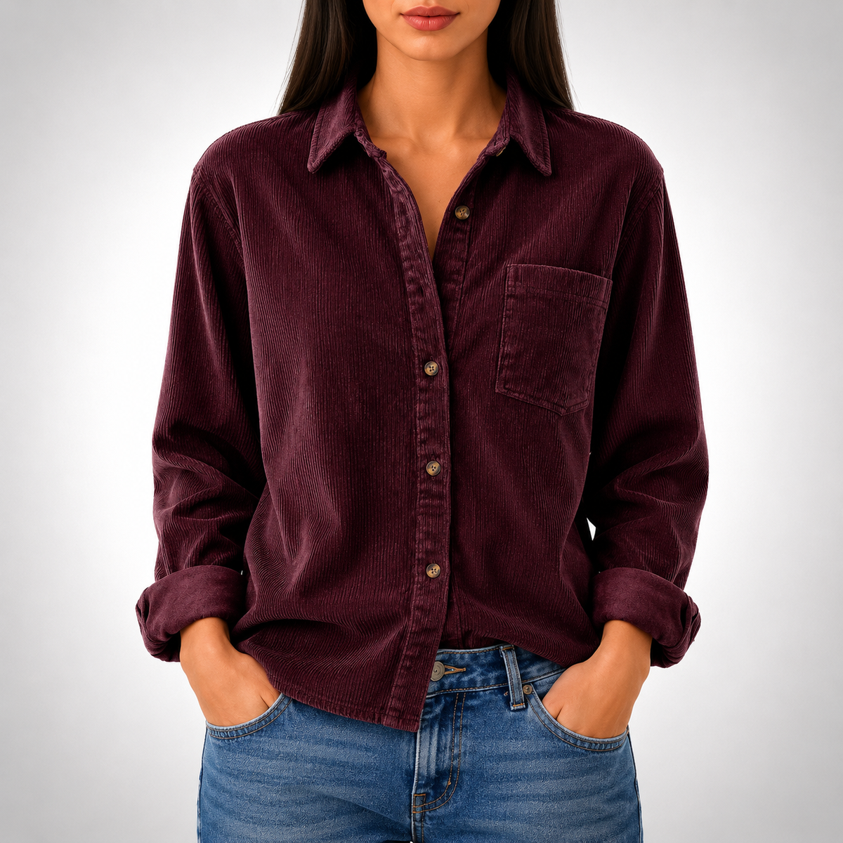 Ava Long Sleeve Corduroy Shirt