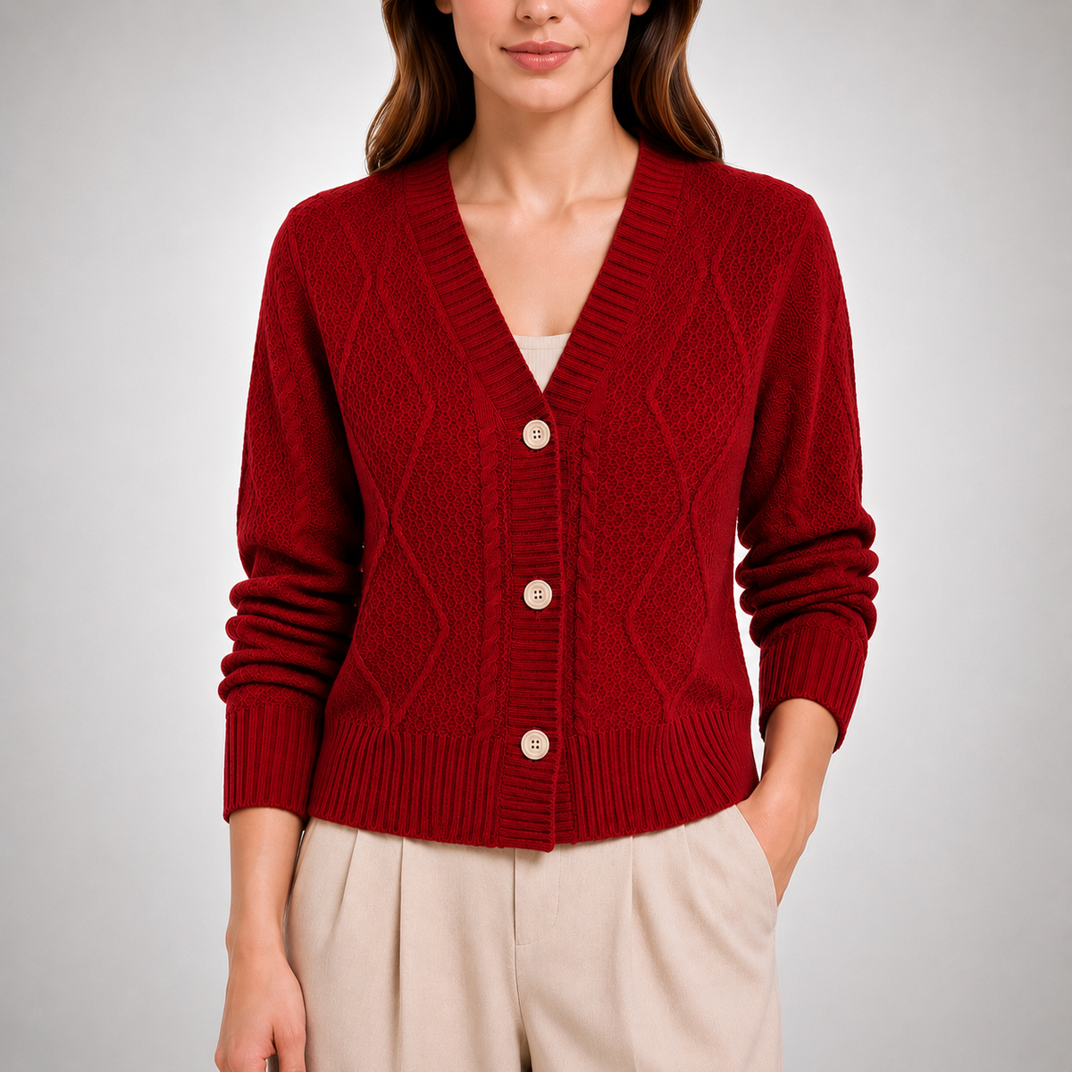 Elle Cable Knit Cardigan