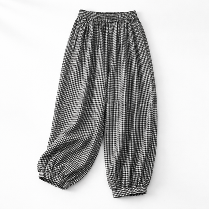 Emma Gingham Cotton Pants