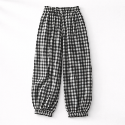Emma Gingham Cotton Pants