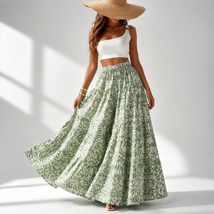 Marie Floral Wide Leg High Waist Pants