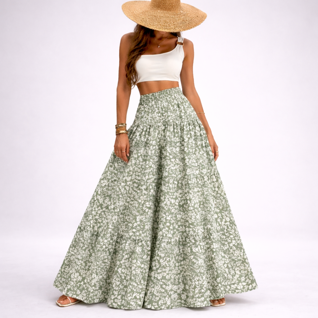 Marie Floral Wide Leg High Waist Pants