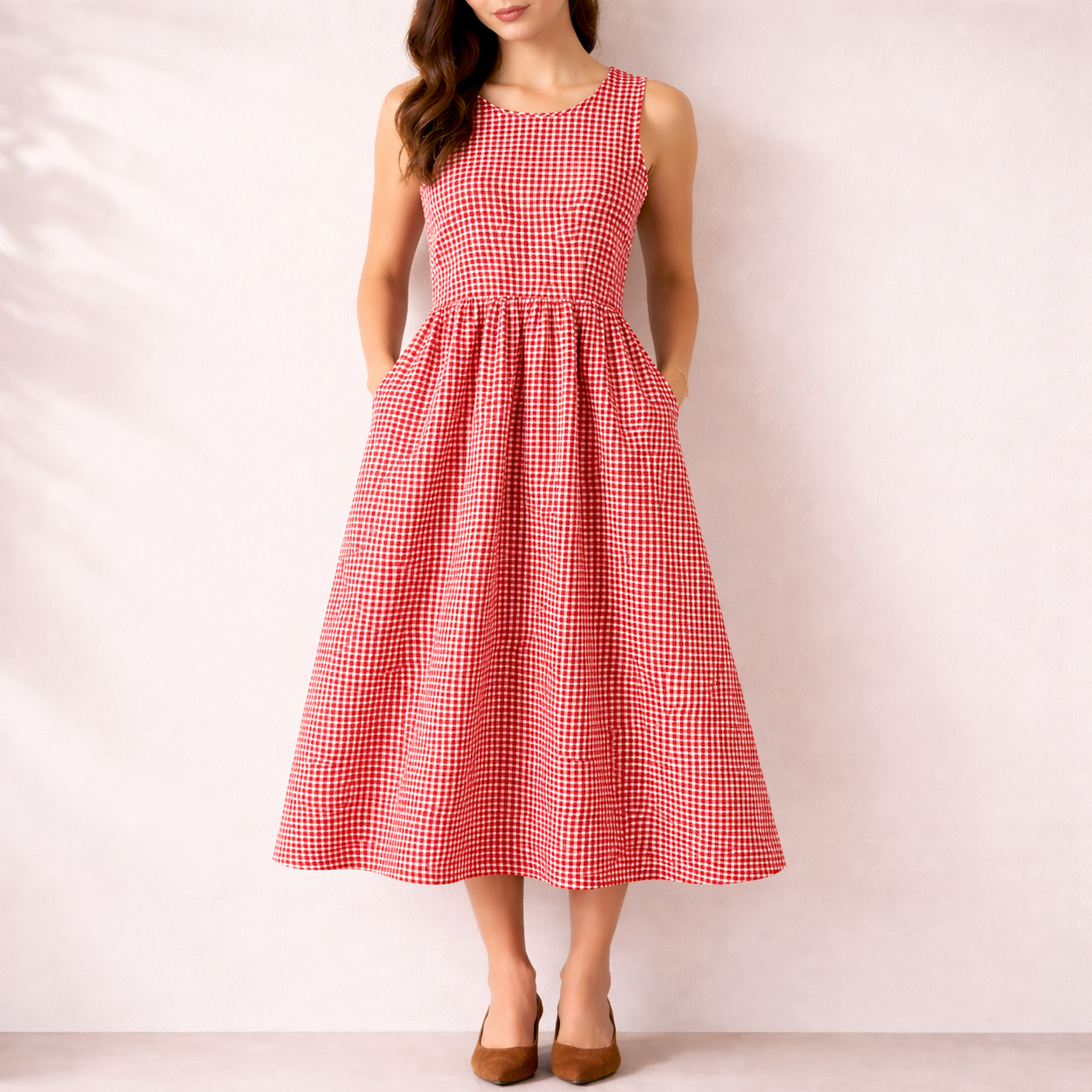 Isabel Gingham Midi Summer Dress