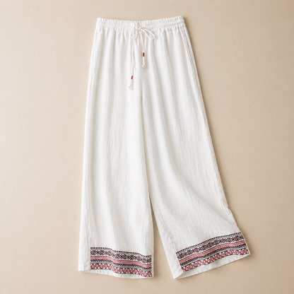 Mirelle Cotton Linen Wide-Leg Pants