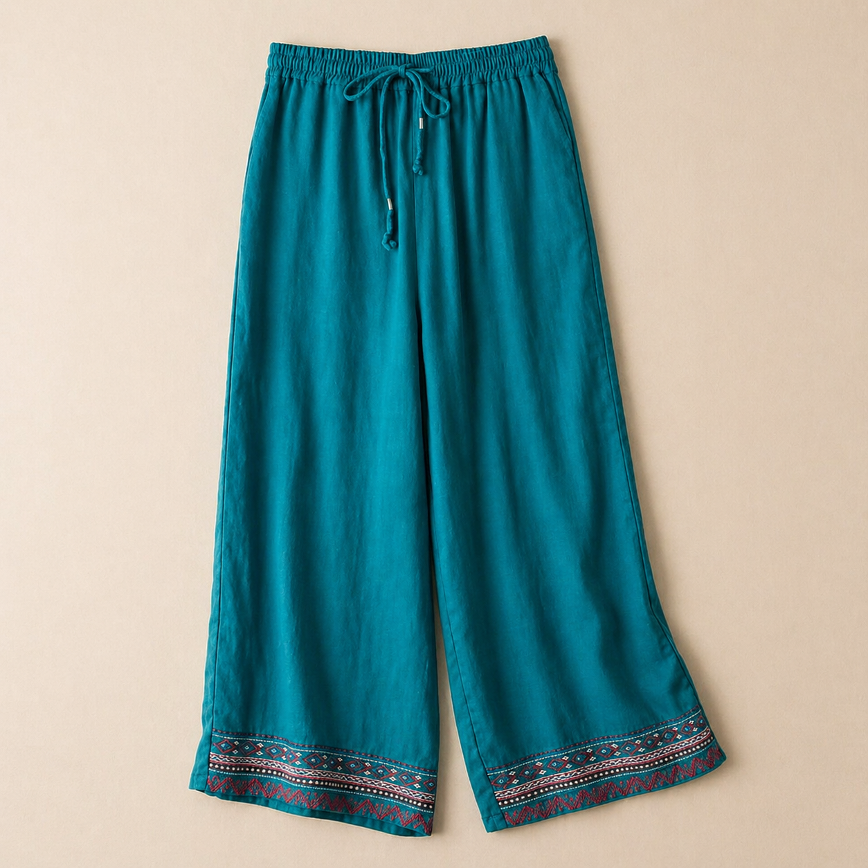 Mirelle Cotton Linen Wide-Leg Pants