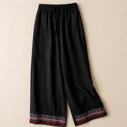Mirelle Cotton Linen Wide-Leg Pants