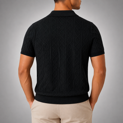 Leon Diamond Cable Knit Polo
