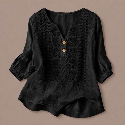Adelina Cotton Linen Blouse