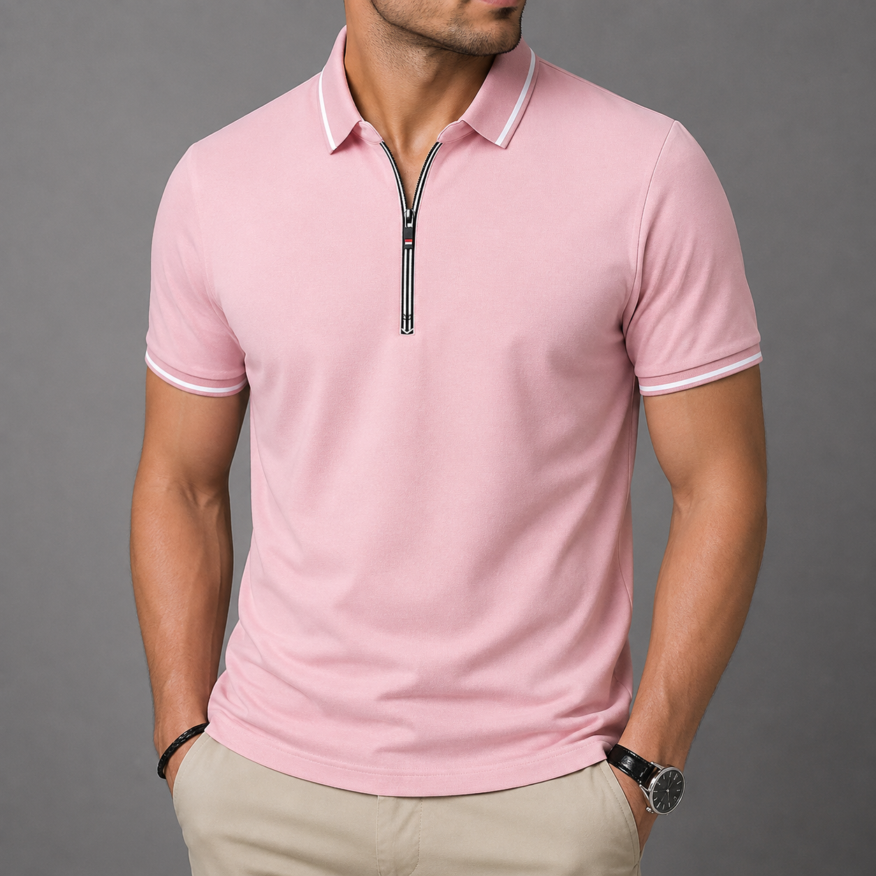 Roman Zip Polo