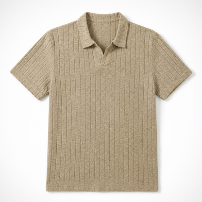 Arden Ribbed Knit Polo Shirt
