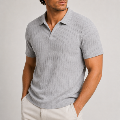 Arden Ribbed Knit Polo Shirt