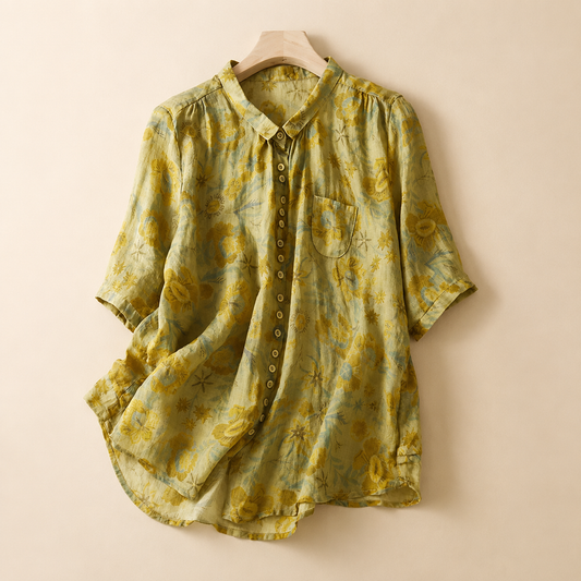 Marigold Cotton Linen Blouse