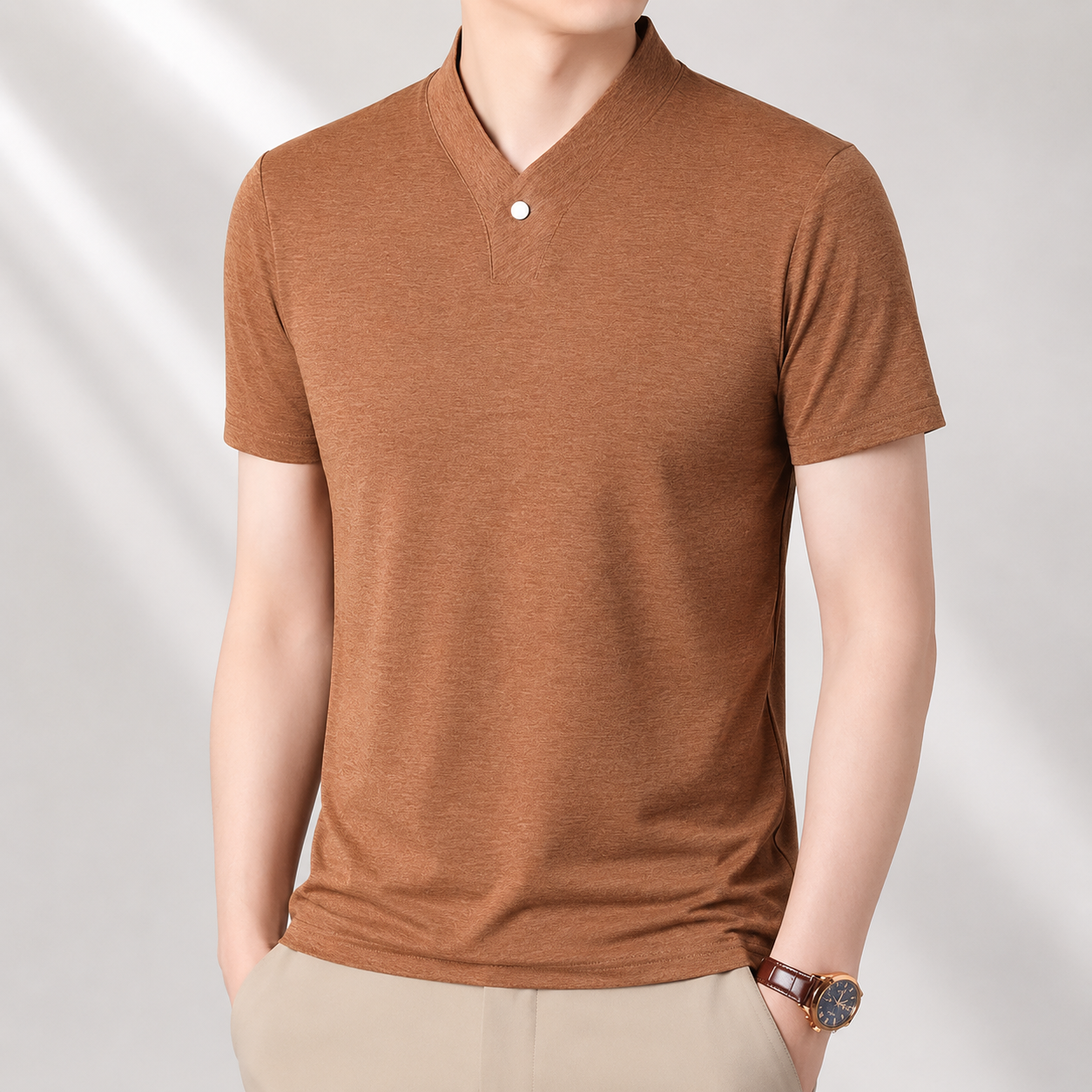 Alden One-Button V-Neck Tee