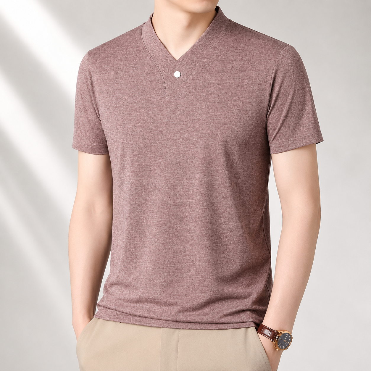 Alden One-Button V-Neck Tee