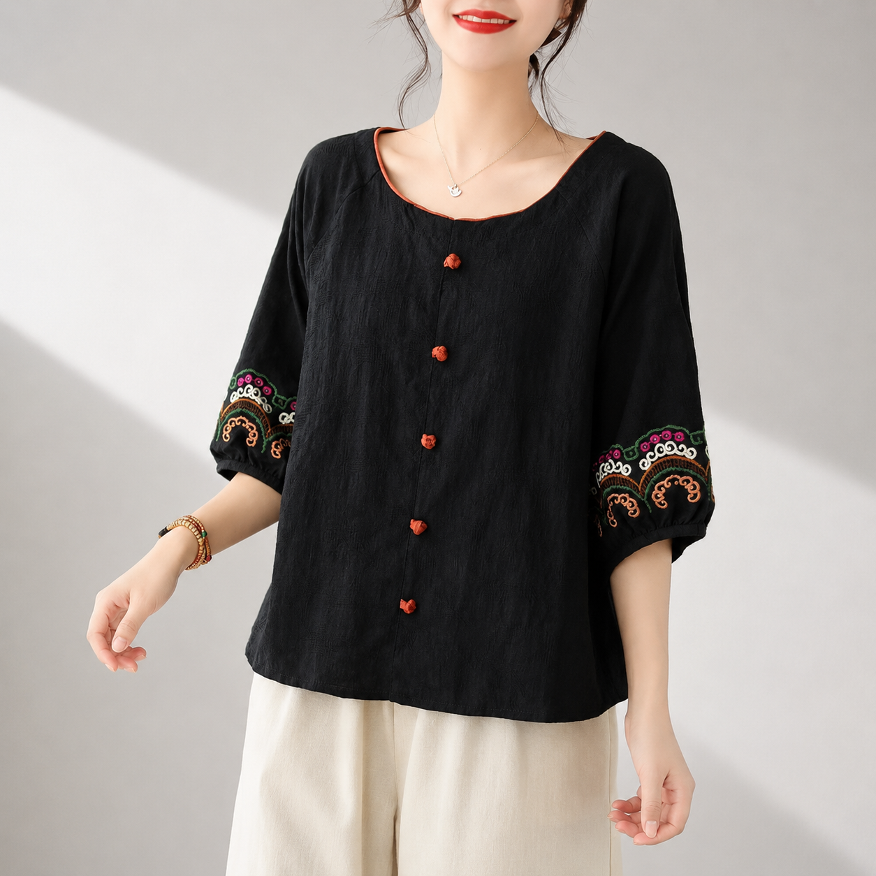 Maribel Cotton Linen Blouse