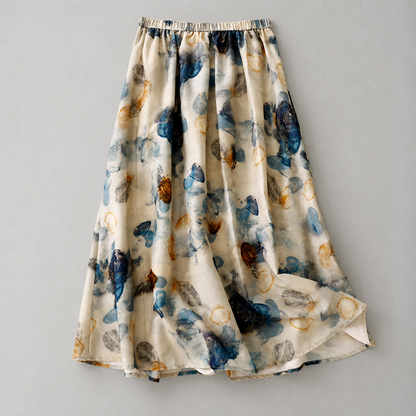 Odette Cotton Linen Midi Skirt