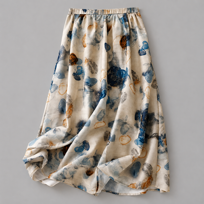 Odette Cotton Linen Midi Skirt