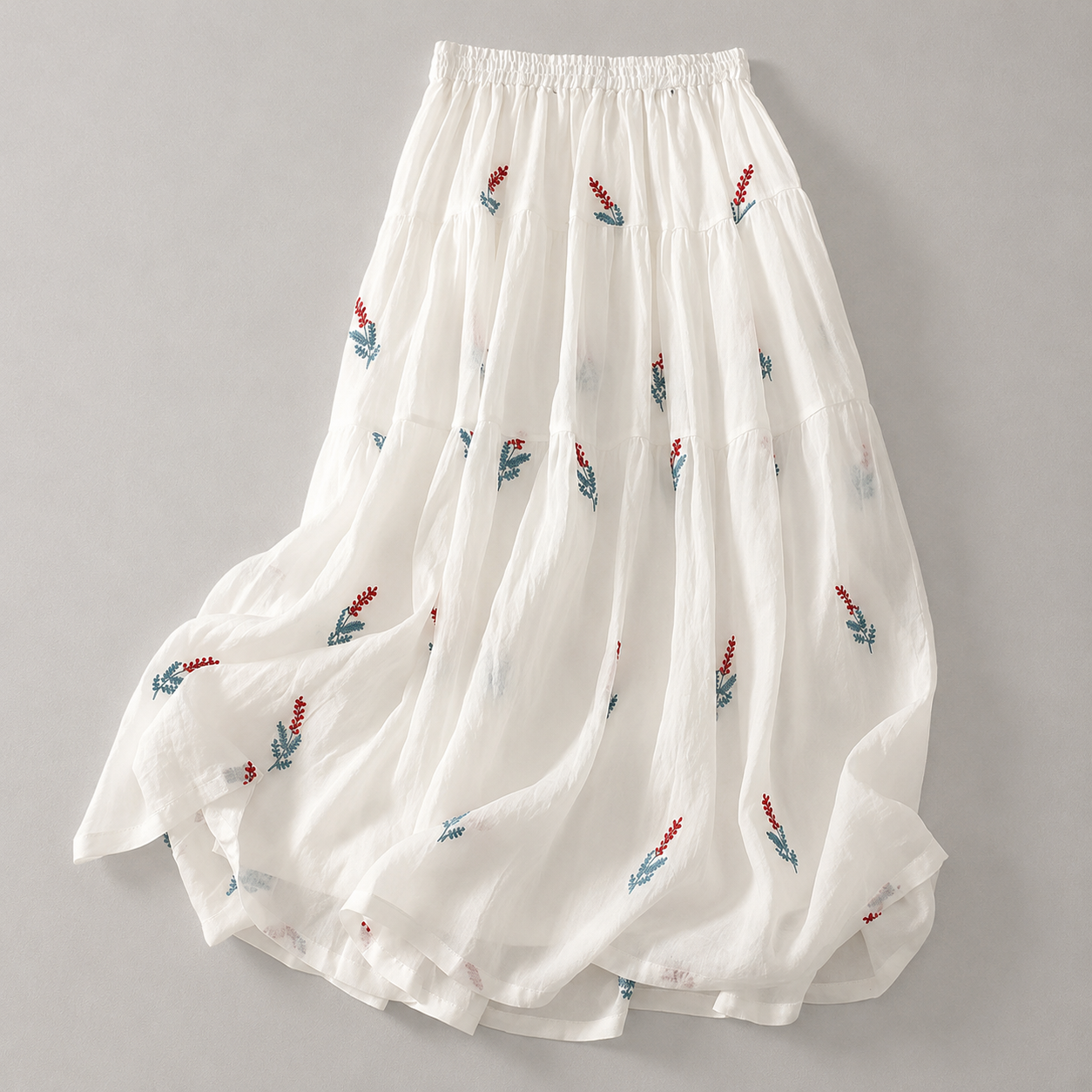 Noemi Cotton Linen Midi Skirt