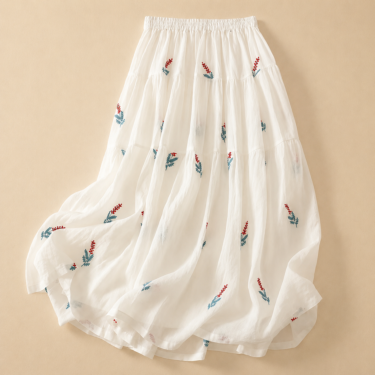 Noemi Cotton Linen Midi Skirt