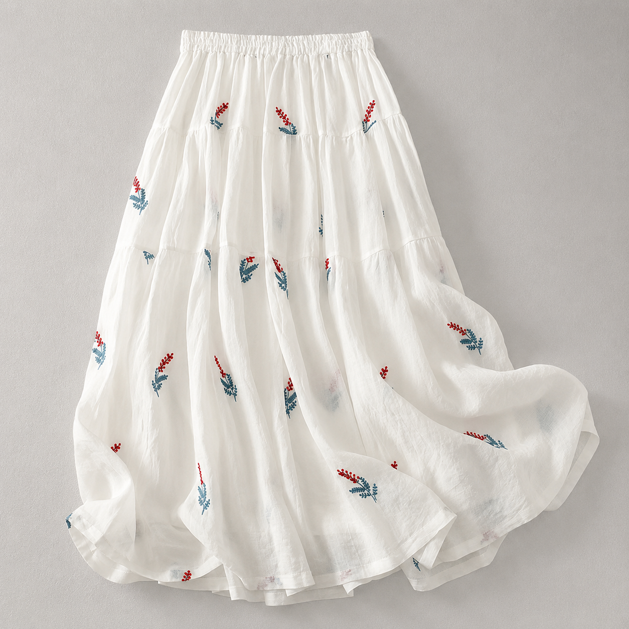 Noemi Cotton Linen Midi Skirt