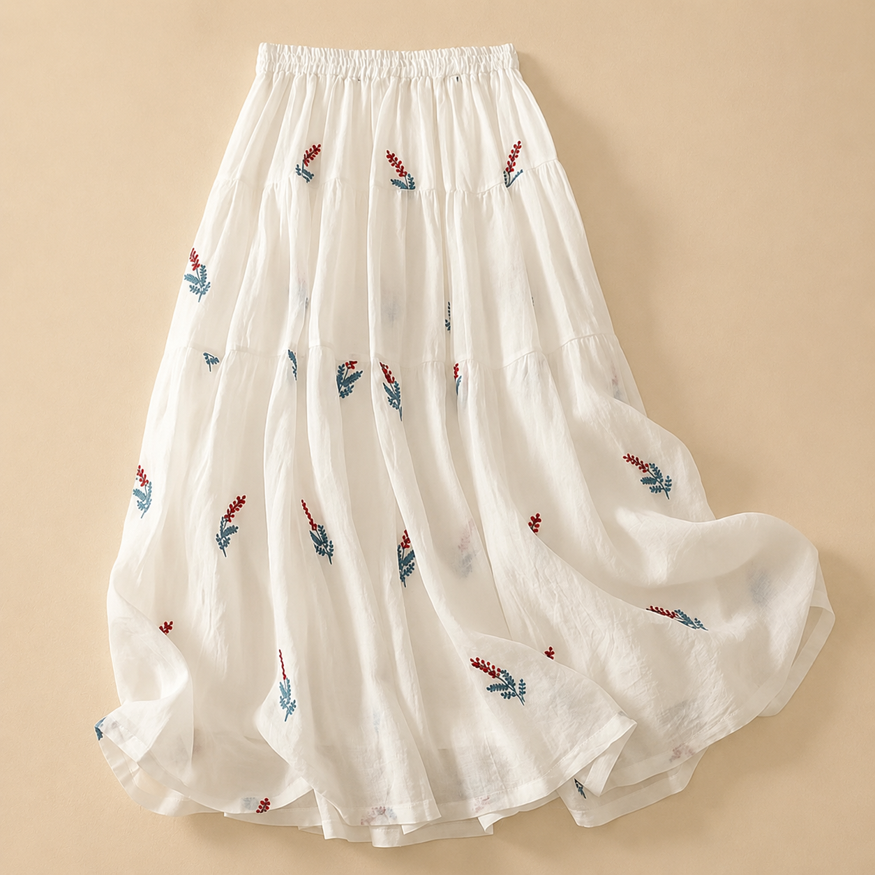 Noemi Cotton Linen Midi Skirt