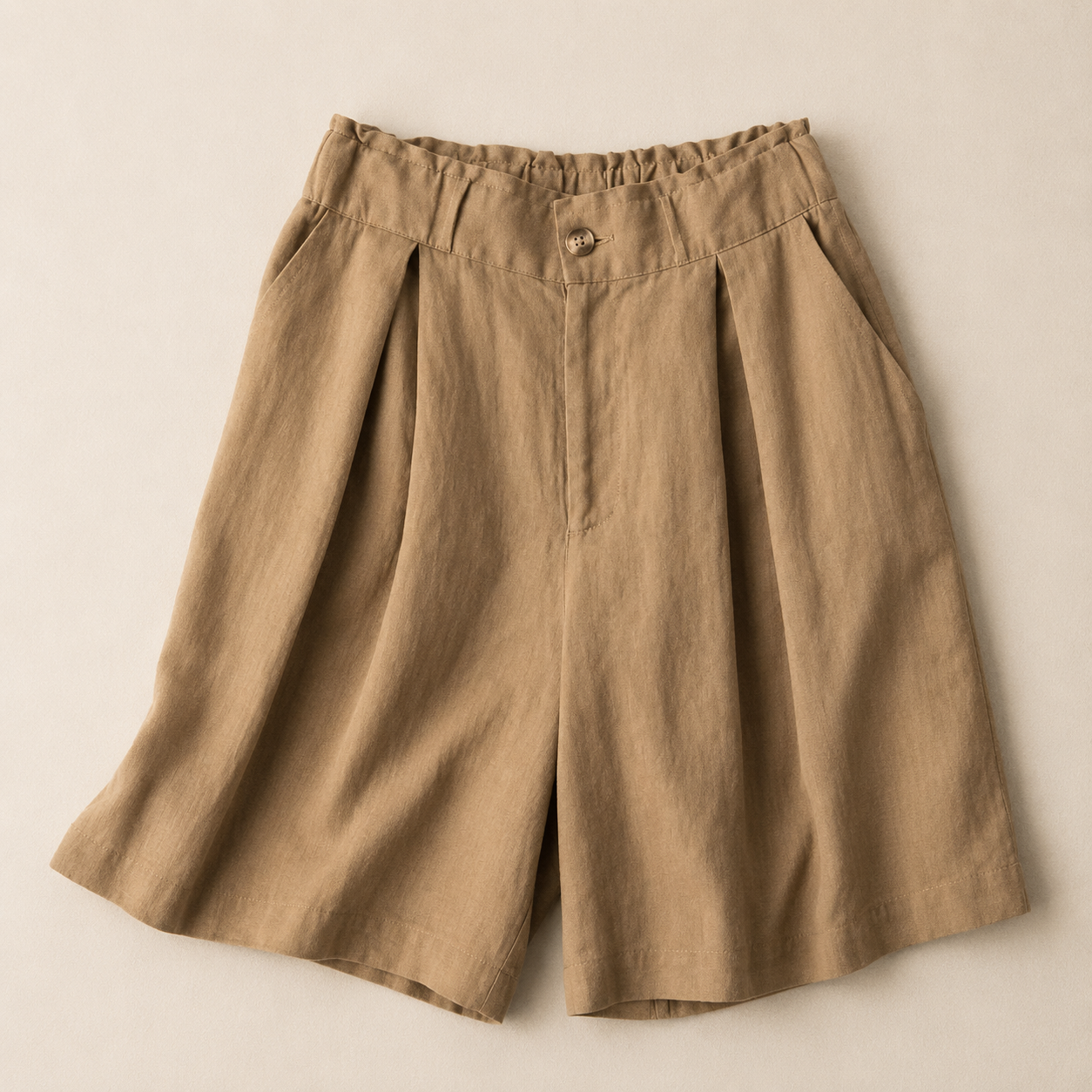 Rosalie Cotton Linen Pleated Shorts