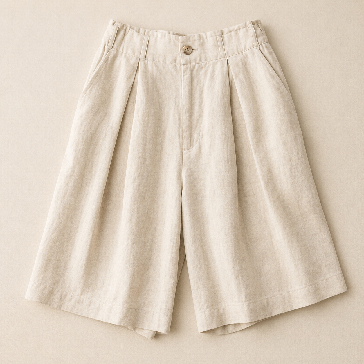 Rosalie Cotton Linen Pleated Shorts