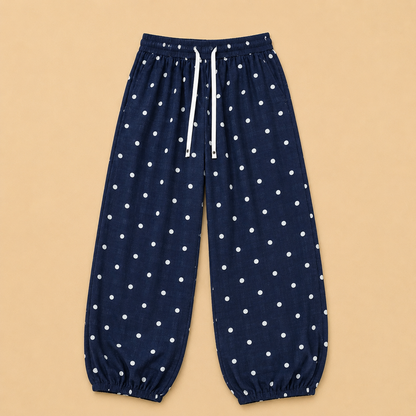 Elodie Cotton Linen Polka Pants