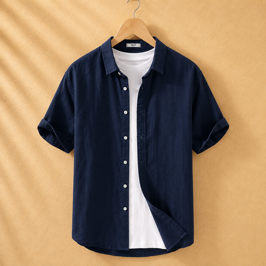 Benson Cotton Linen Button-Up Shirt