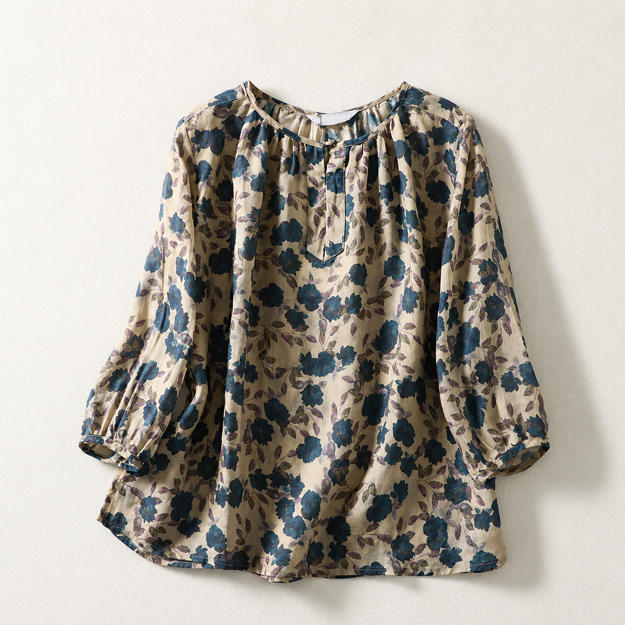 Elise Floral Cotton Linen Top