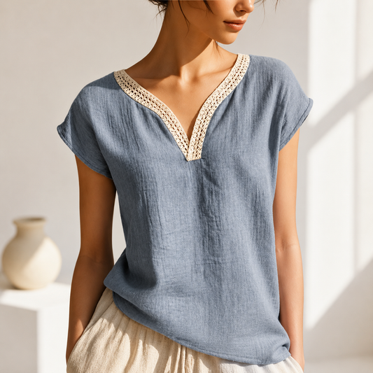 Elira Relaxed V-Neck Top