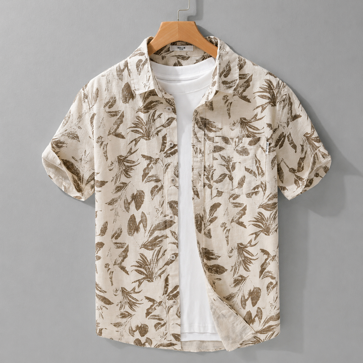 Solaro Tropical Cotton Linen Shirt