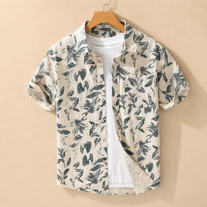 Solaro Tropical Cotton Linen Shirt