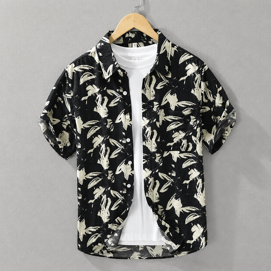Auren Abstract Cotton Linen Shirt
