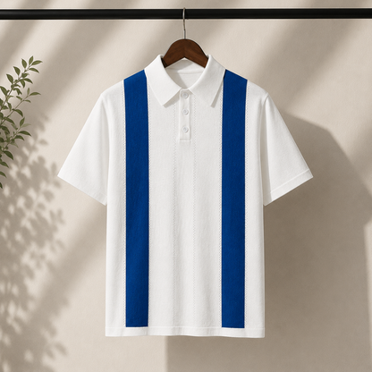 Roman Stripe Knit Polo